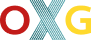 Logo der Marke OXG, bestehend aus den Buchstaben O, X und G in roten, blaugrünen und gelben Farben