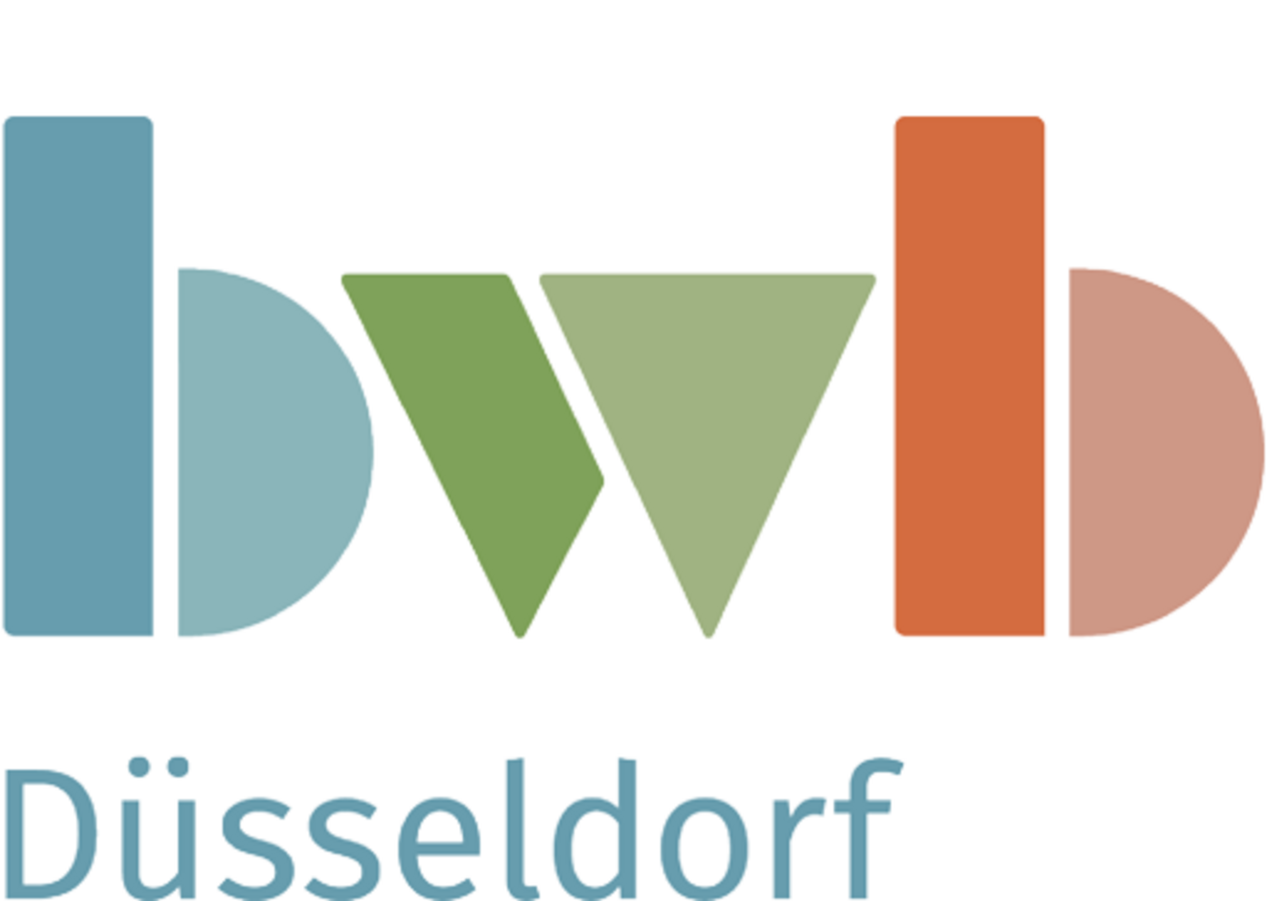 Logo der BWB (Bau- und Wohnungsbaugesellschaft mbH) Düsseldorf in modernen Farben