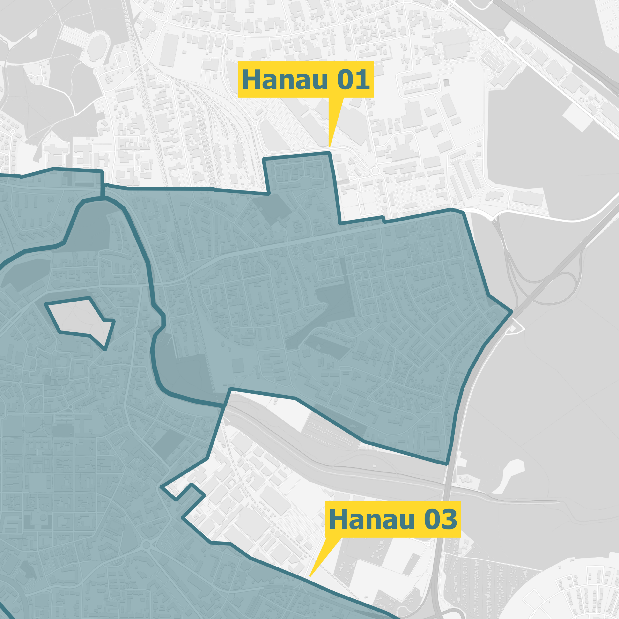 Karte Ausbaugebiete Hanau