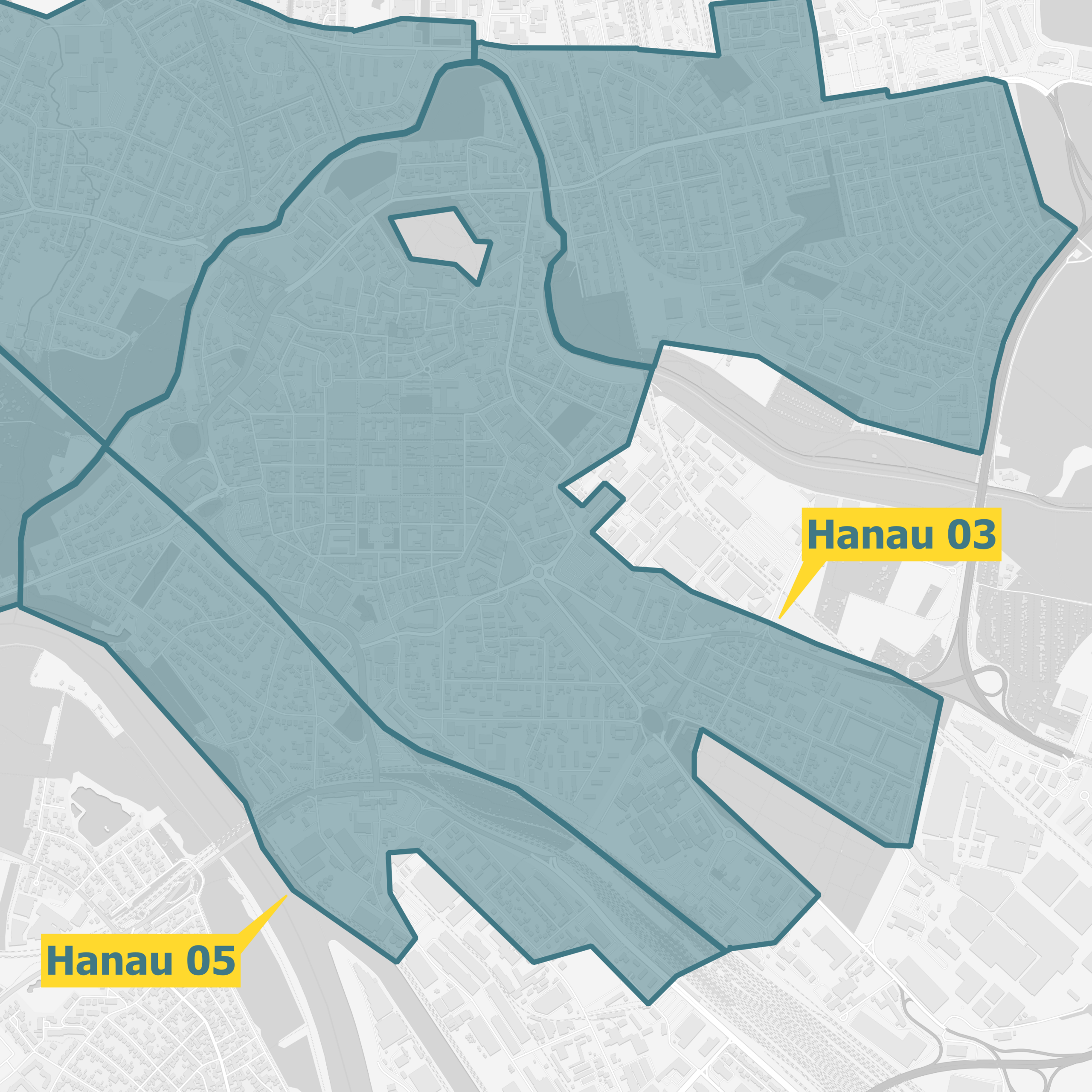 Karte Ausbaugebiet Hanau