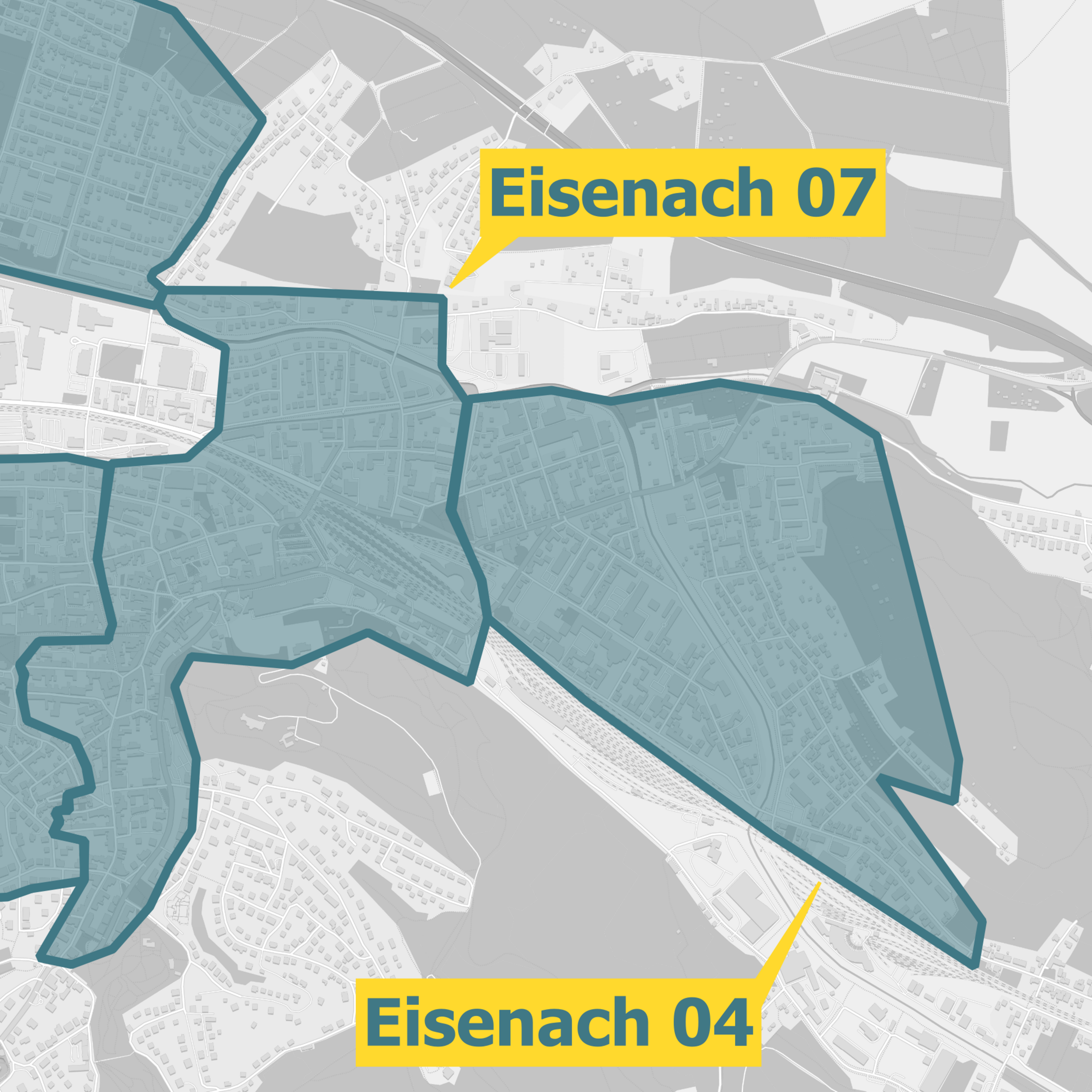 Karte Ausbaugebiete OXG Eisenach