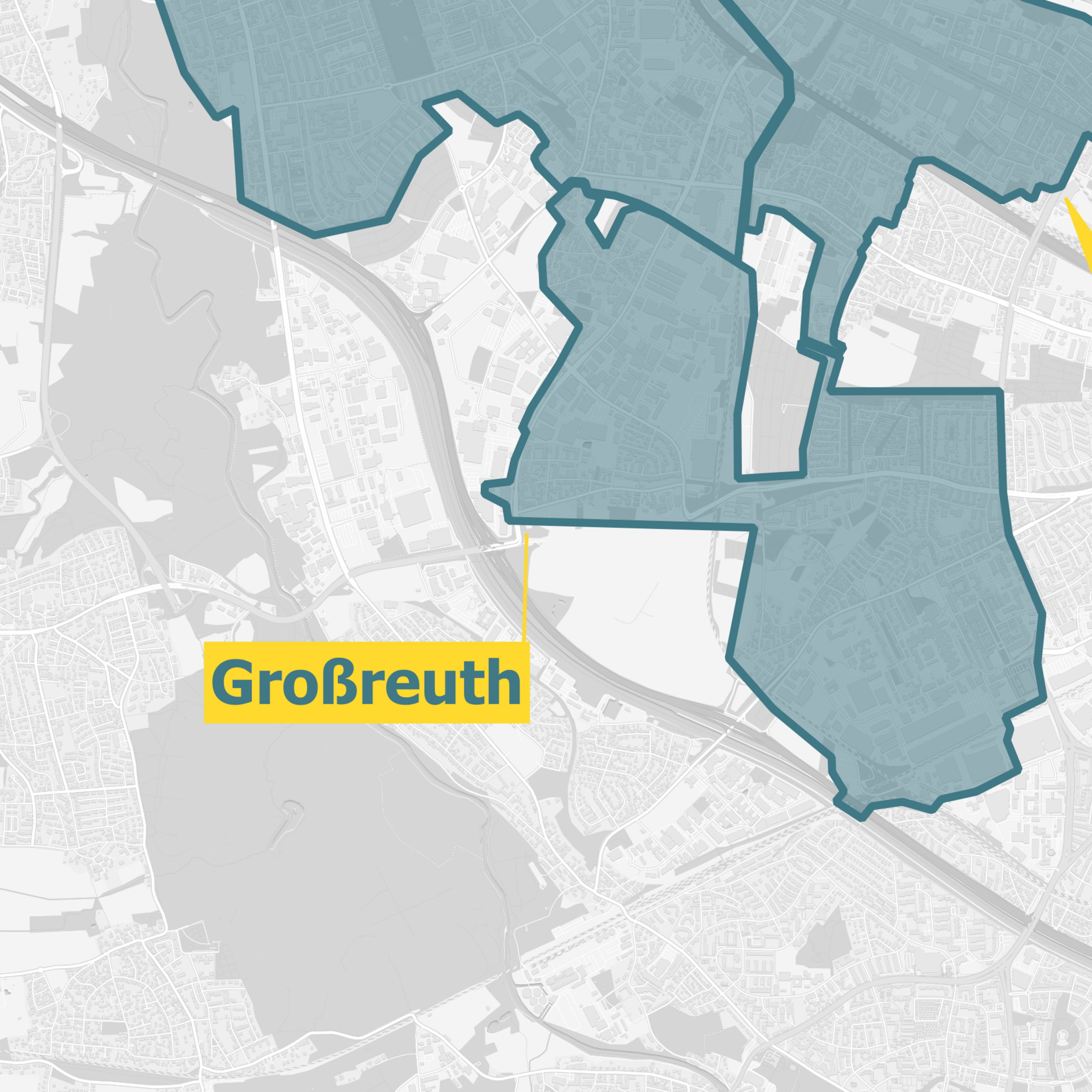Karte Ausbaugebiet OXG Nürnberg