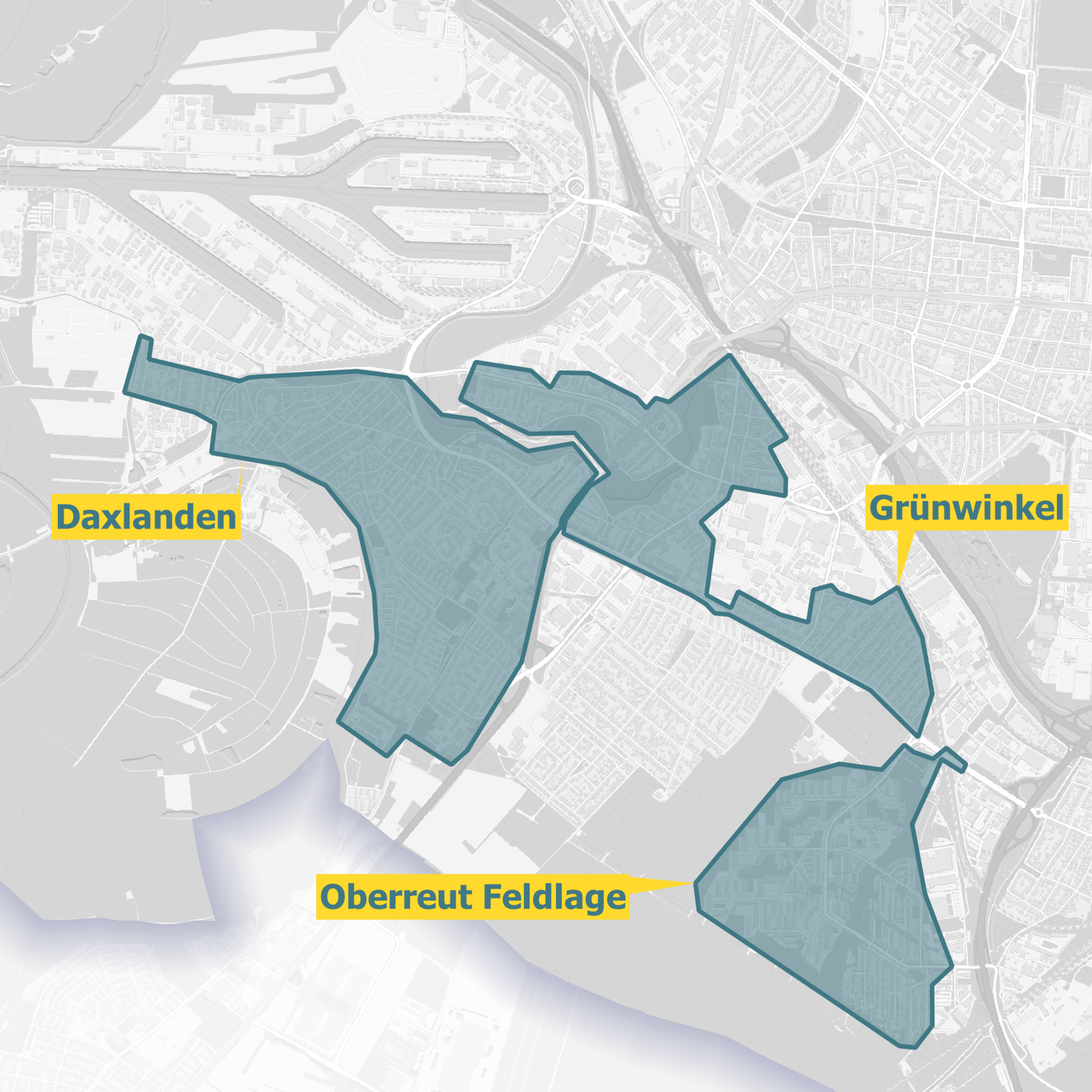 Karte Karlsruhe Ausbaugebiete Glasfaser OXG