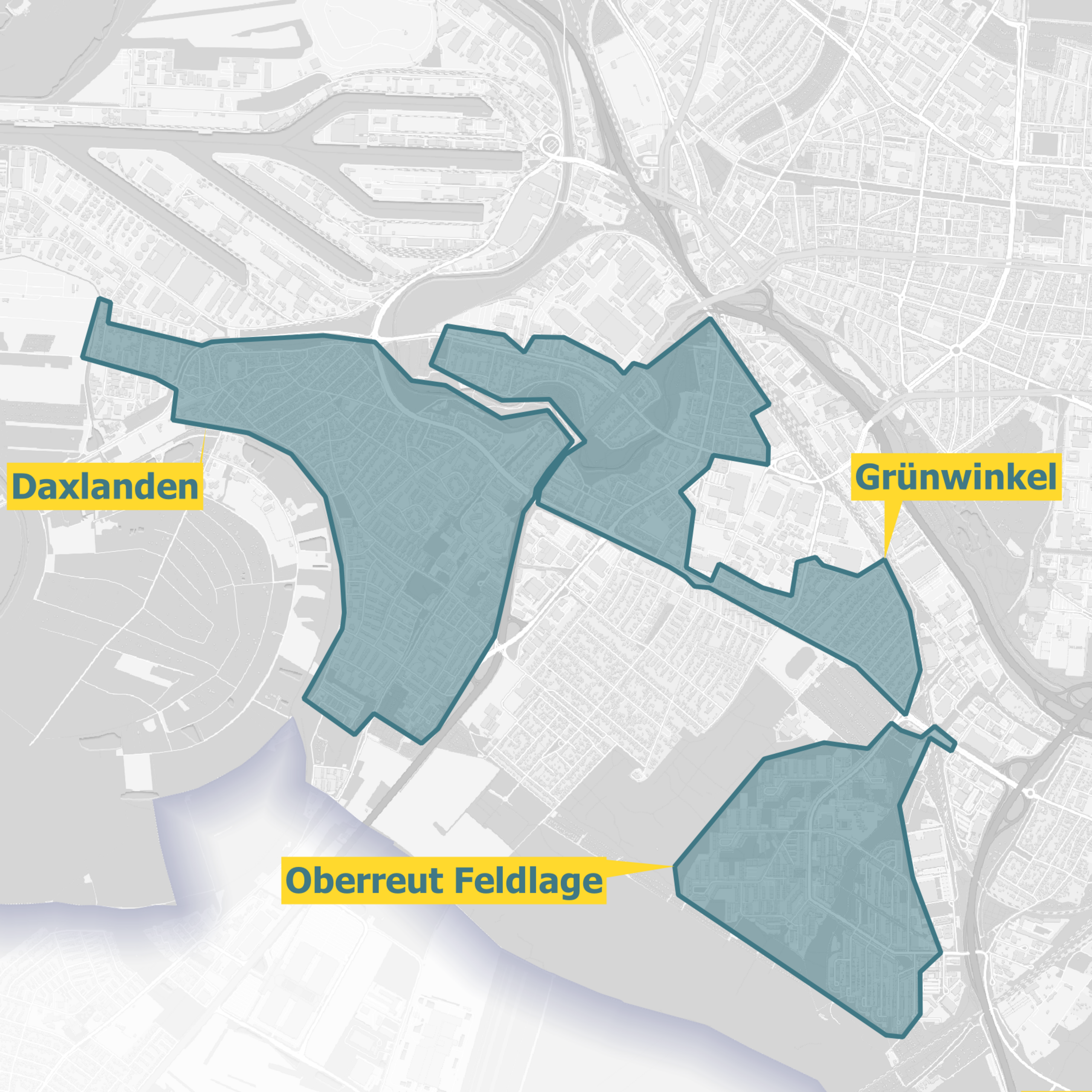 Karte Karlsruhe Ausbaugebiete Glasfaser OXG
