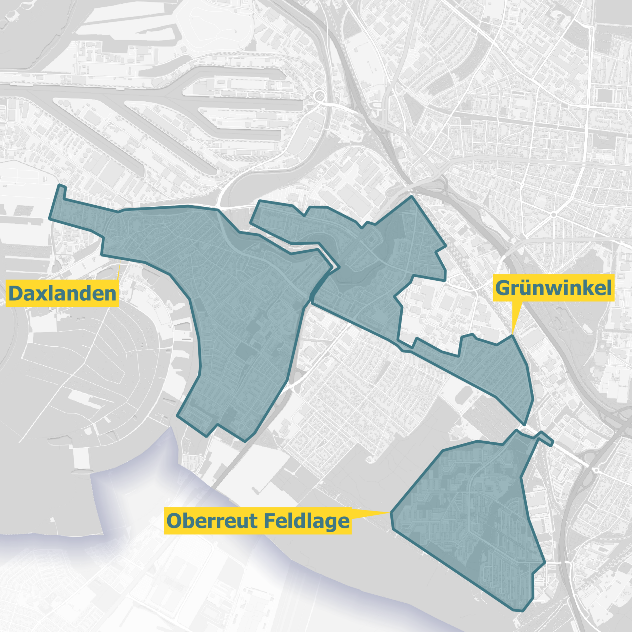 Karte Karlsruhe Ausbaugebiete Glasfaser OXG