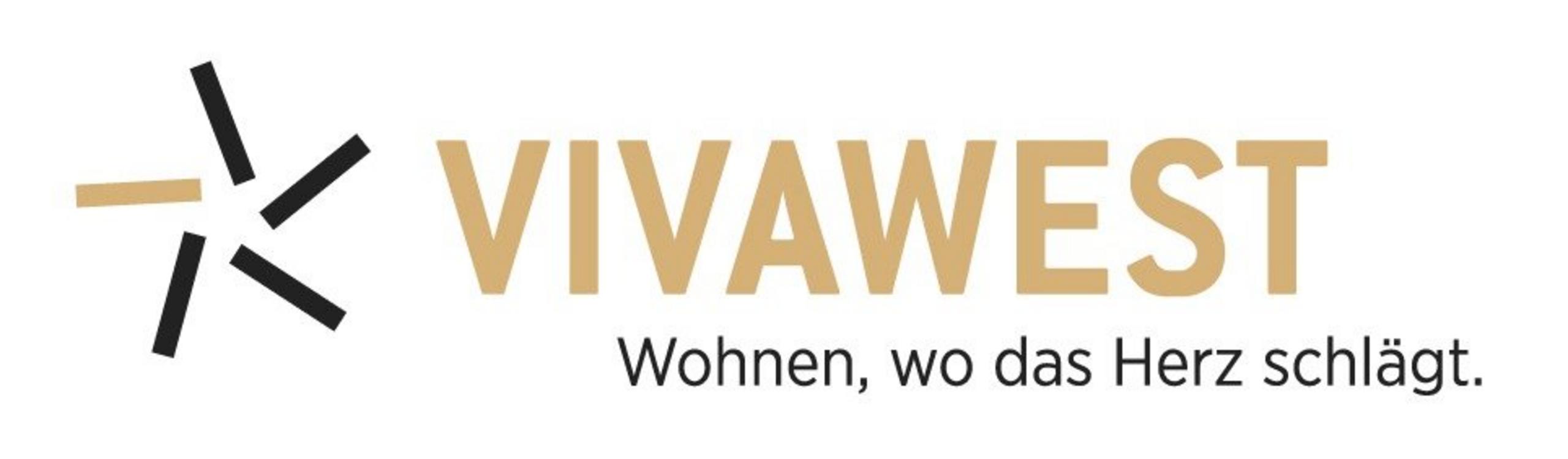 Logo der Vivawest mit stilisiertem Sternsymbol und dem Schriftzug „VIVAWEST – Wohnen, wo das Herz schlägt.