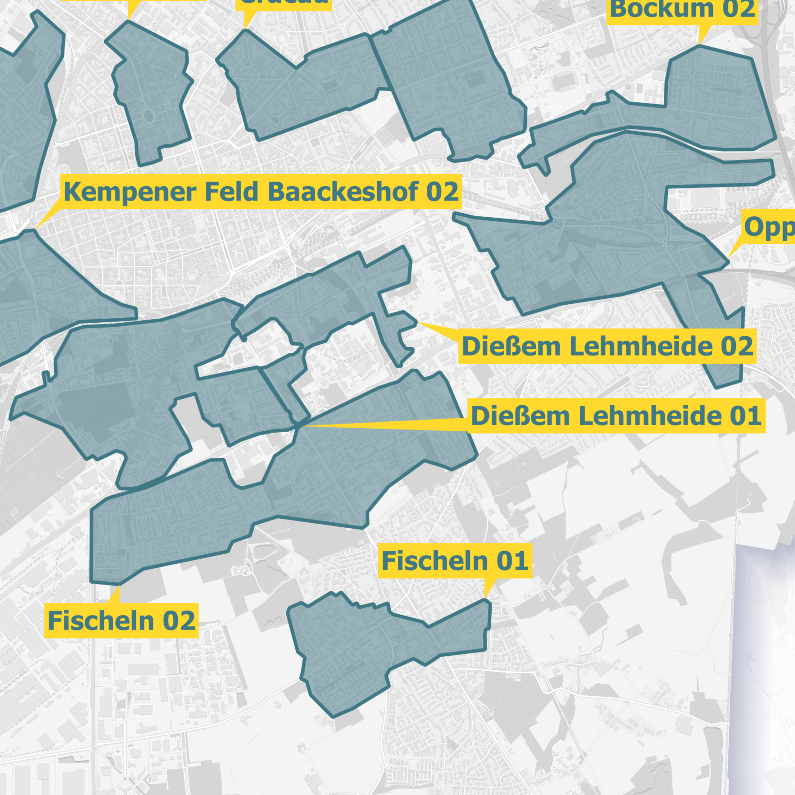 Karte Krefeld OXG Glasfaserausbau