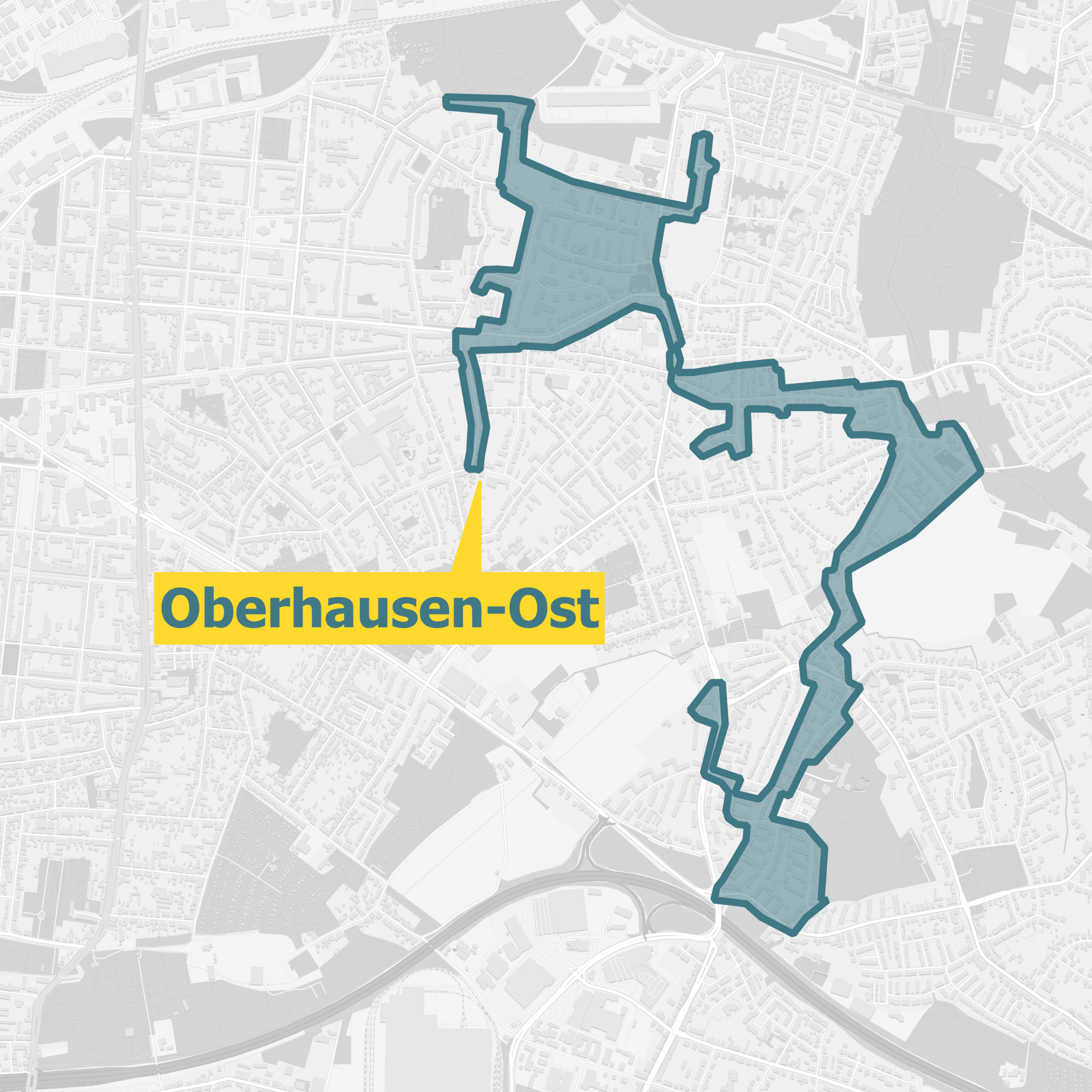 Karte Ausbaugebiet Oberhausen