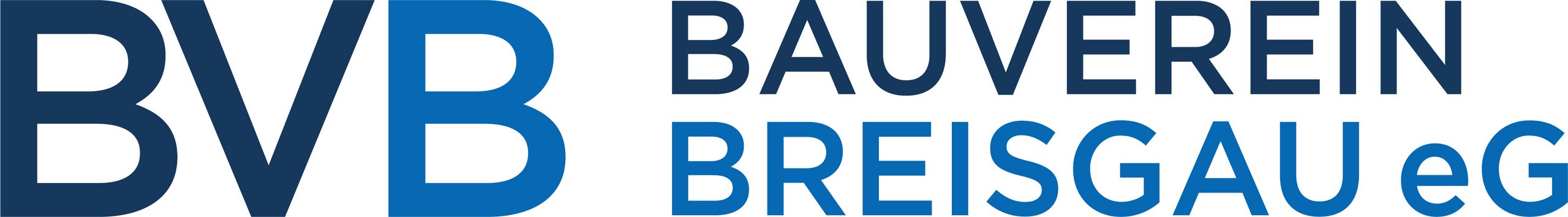 Bauverein Breisgau eG - Logo in blauer Schrift auf hellem Hintergrund