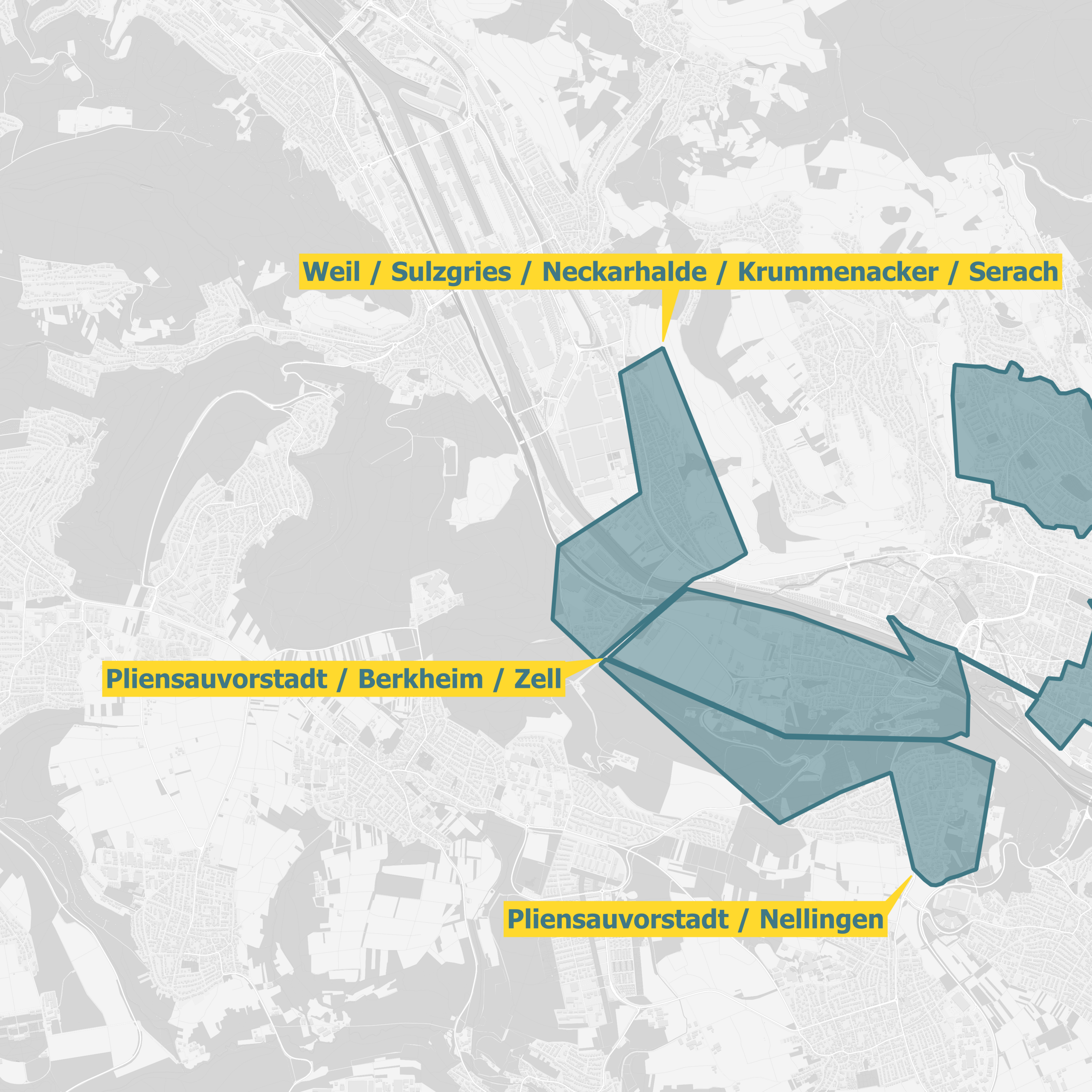 Karte Ausbaugebiet Esslingen