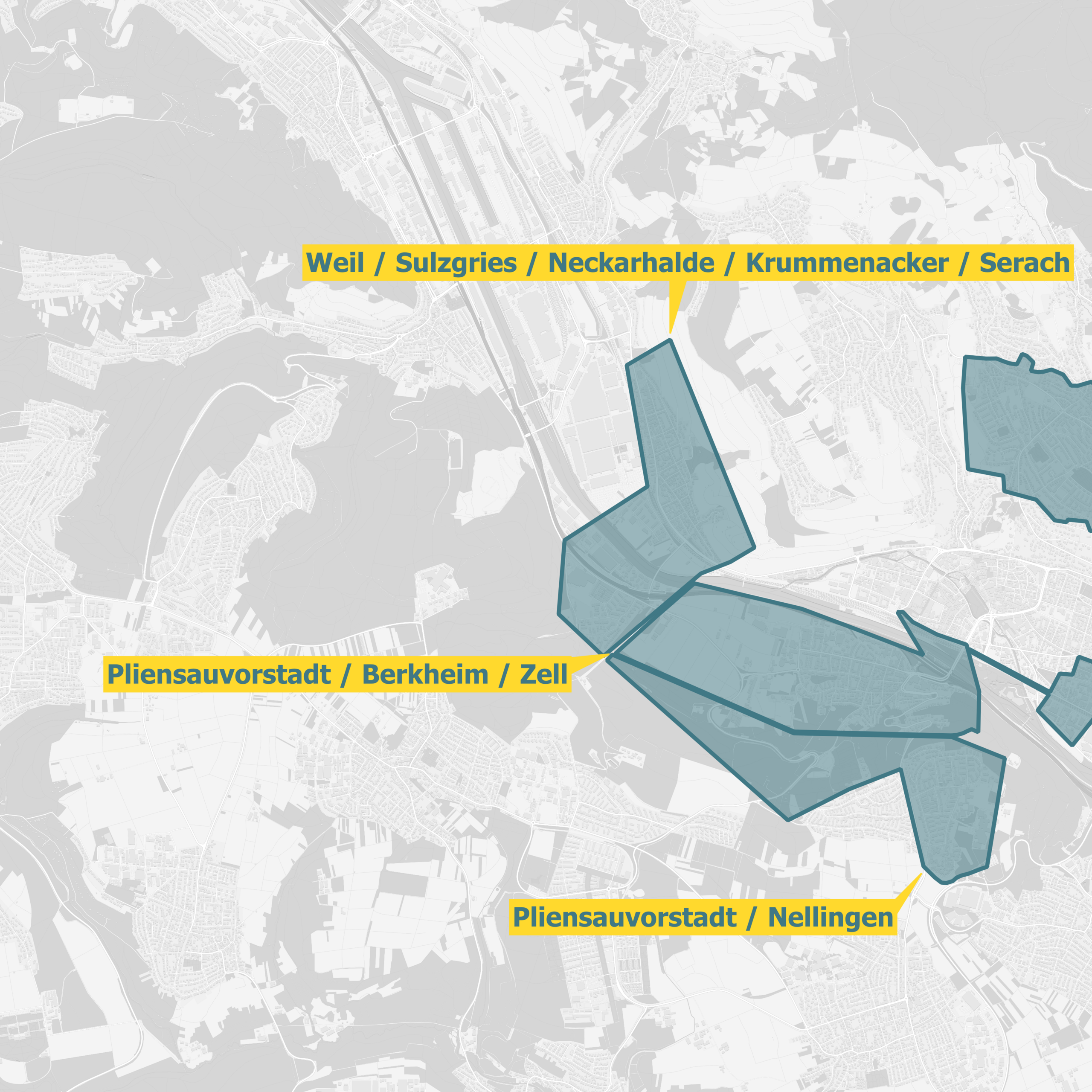 Karte Ausbaugebiet Esslingen