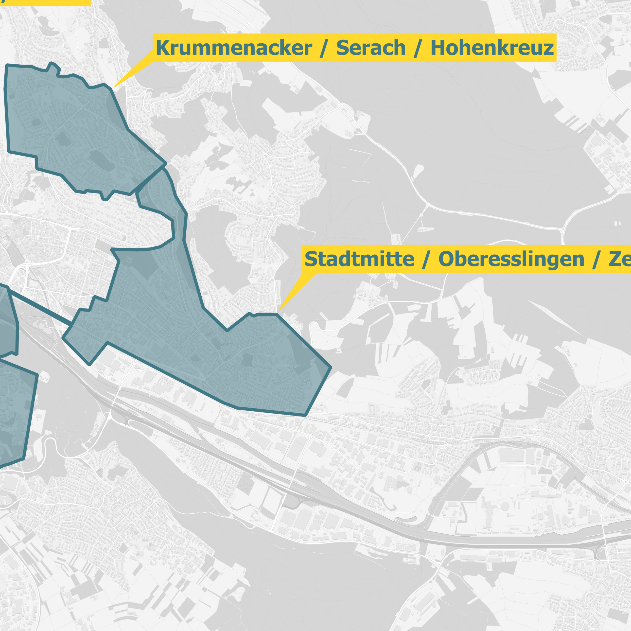 Karte Ausbaugebiet Esslingen