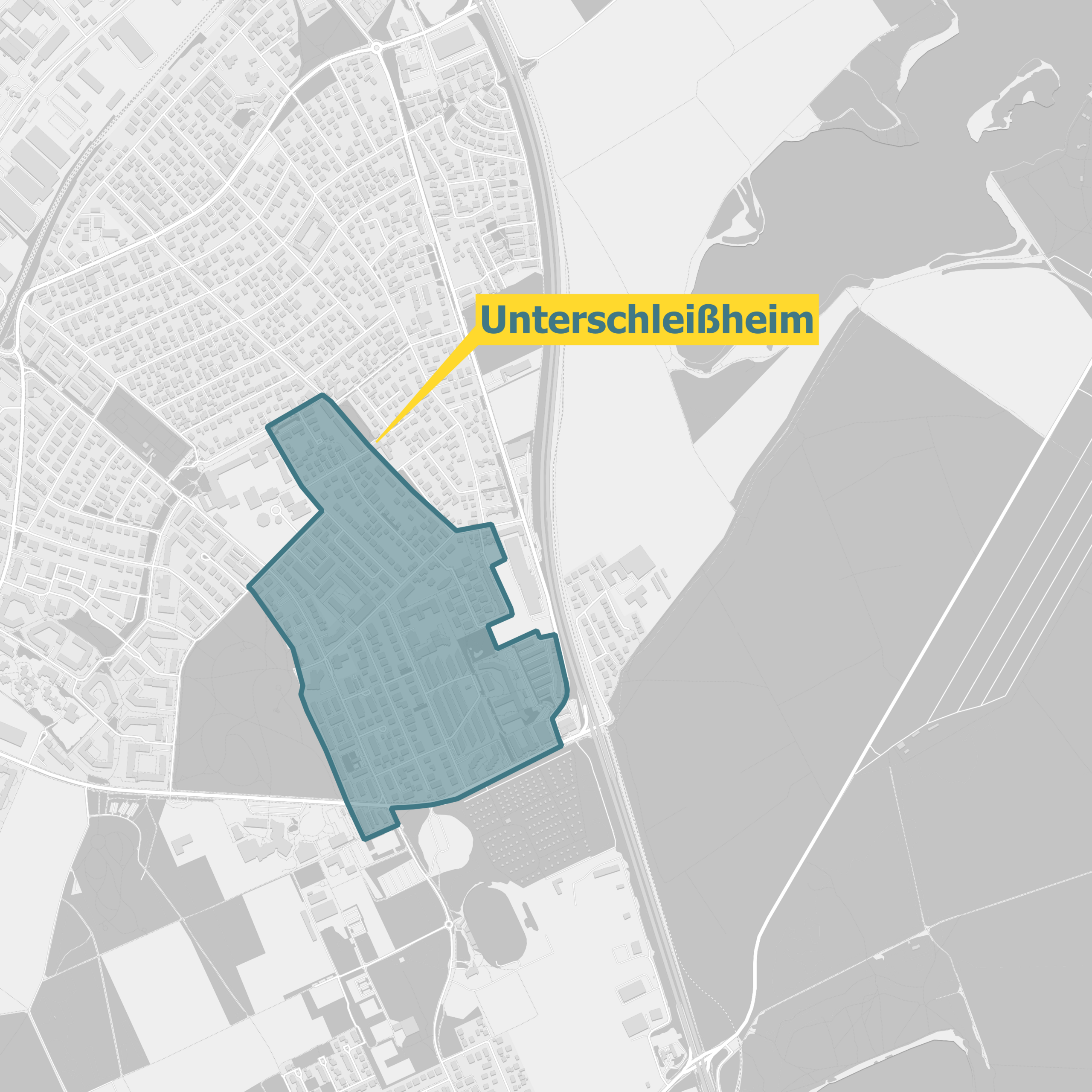 Karte Ausbaugebiet Unterschleißheim OXG Glasfaser