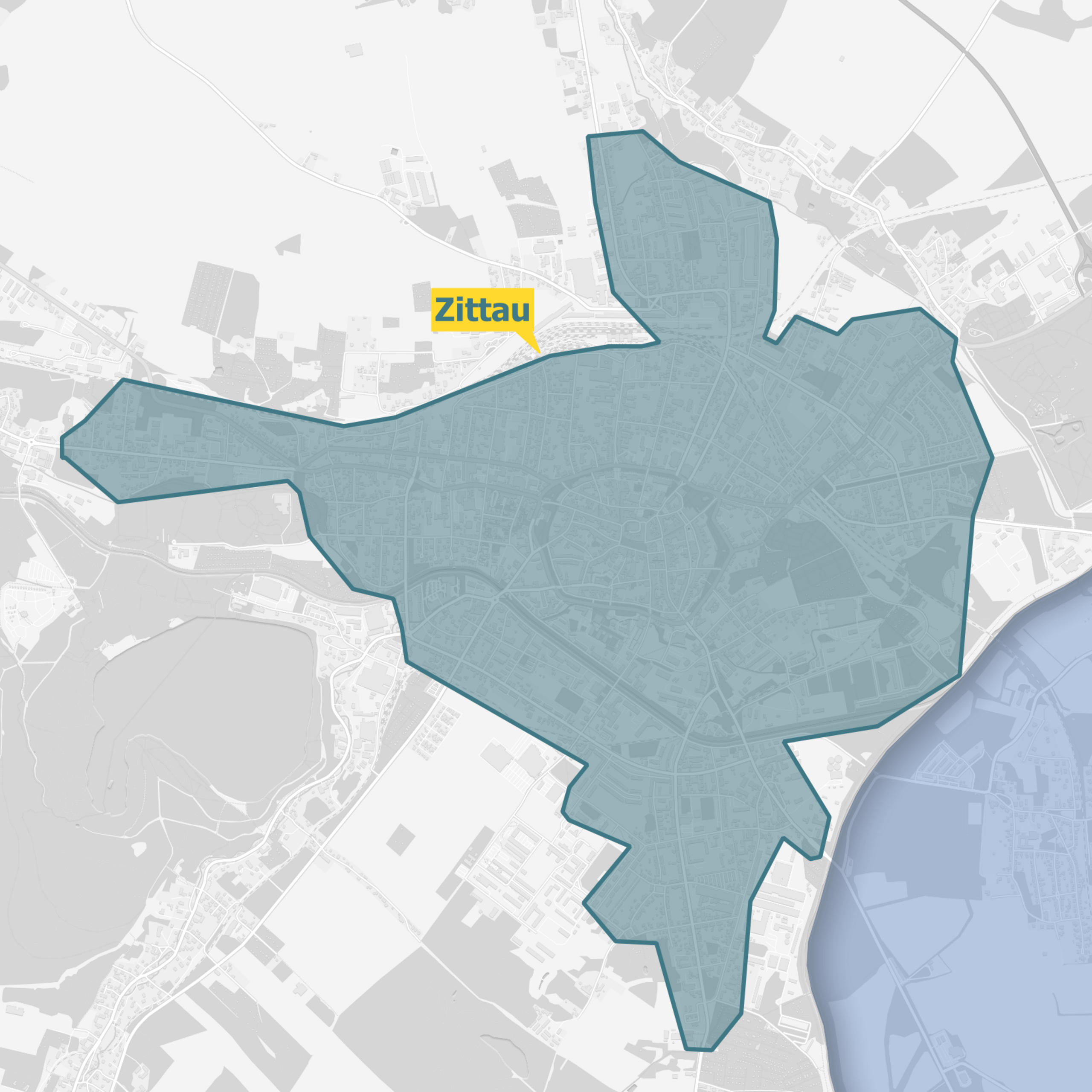 Karte Ausbaugebiet Zittau