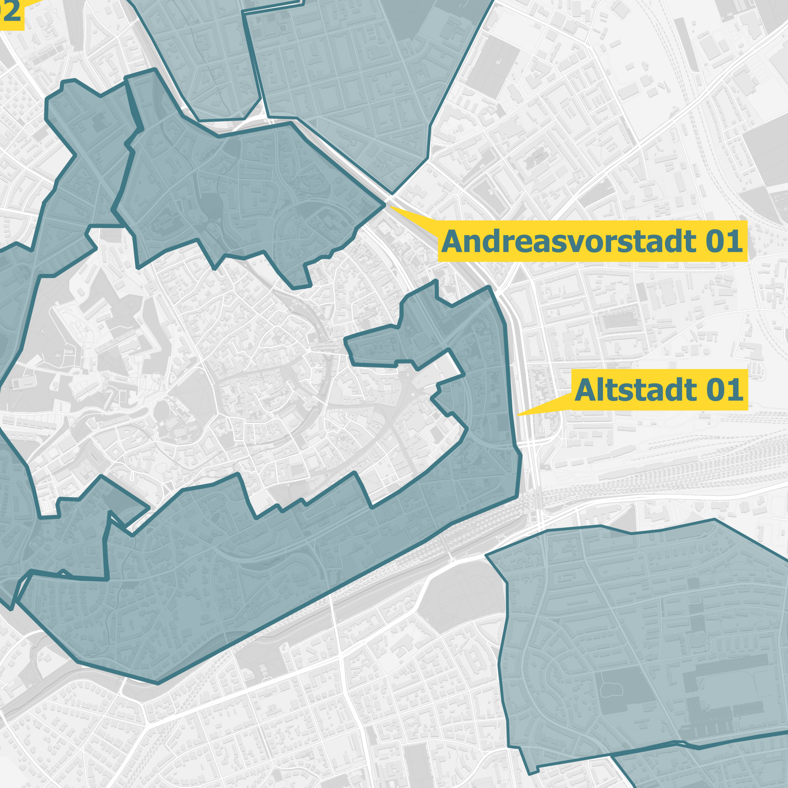 Karte Ausbaugebiete Erfurt