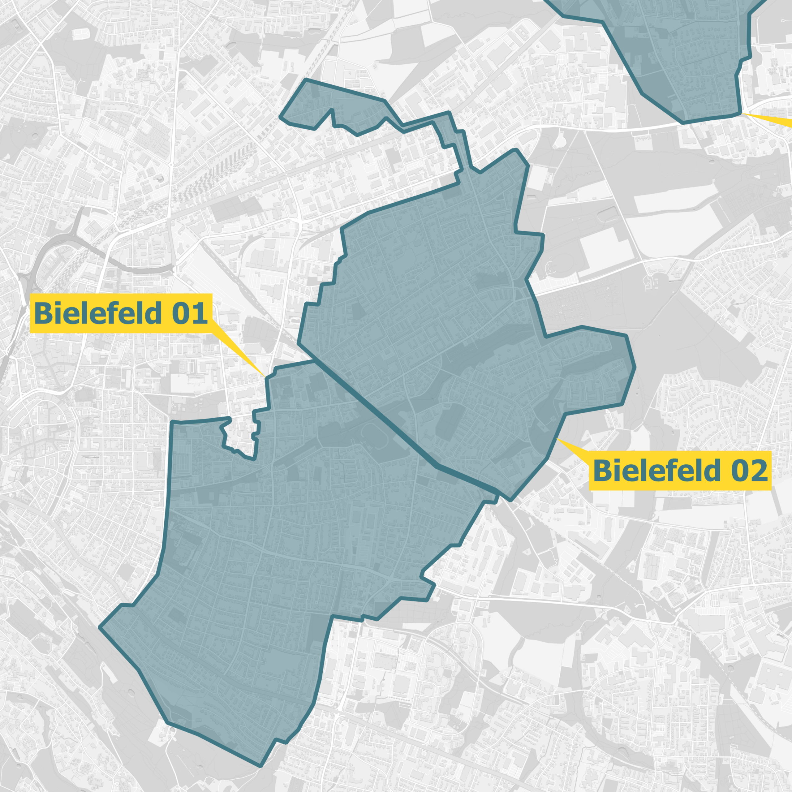 OXG Ausbaugebiete Karte Bielefeld