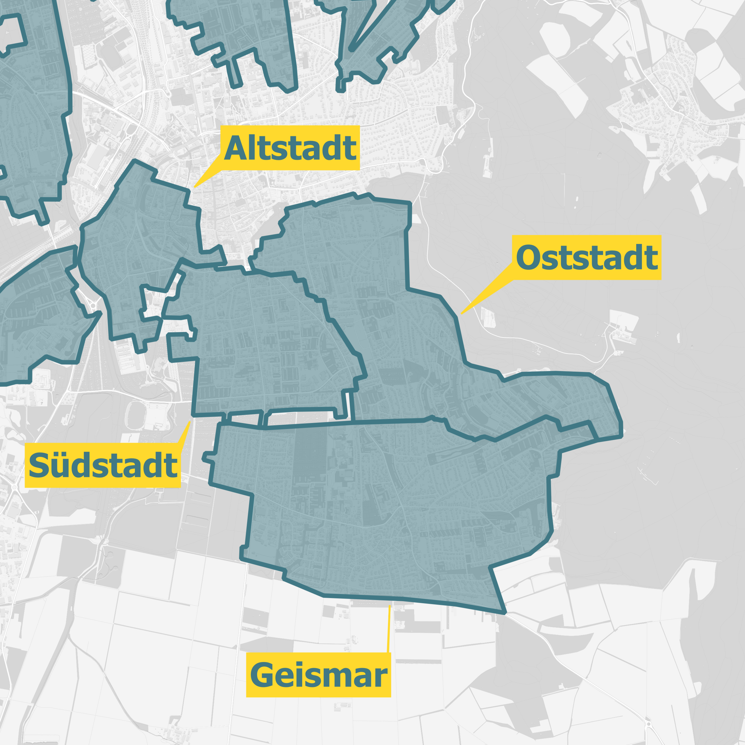 Karte Ausbaugebiete OXG Göttingen