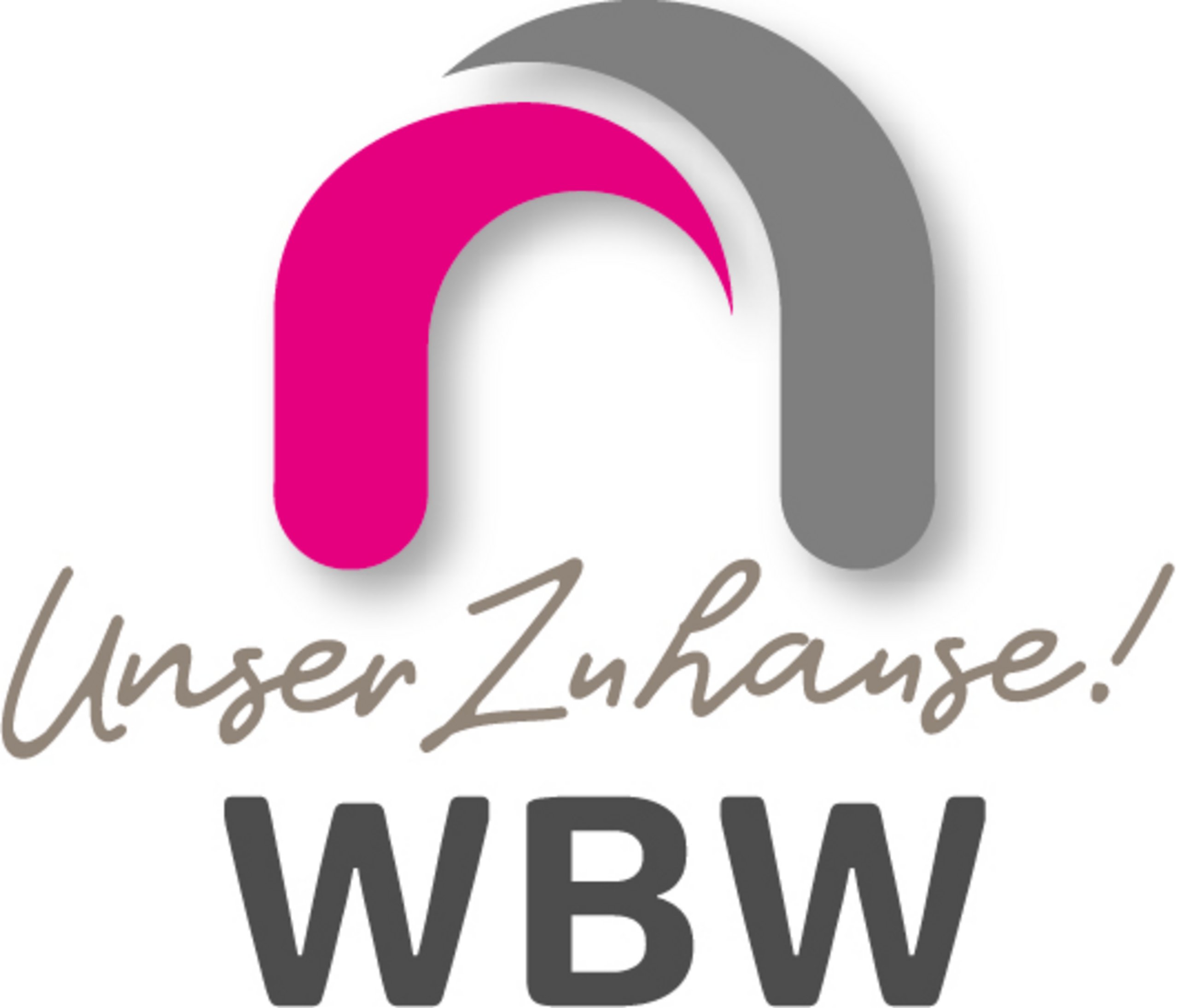 Logo der Wohnungsbau GmbH Worms mit dem Slogan "Unser Zuhause!" in ansprechendem Design
