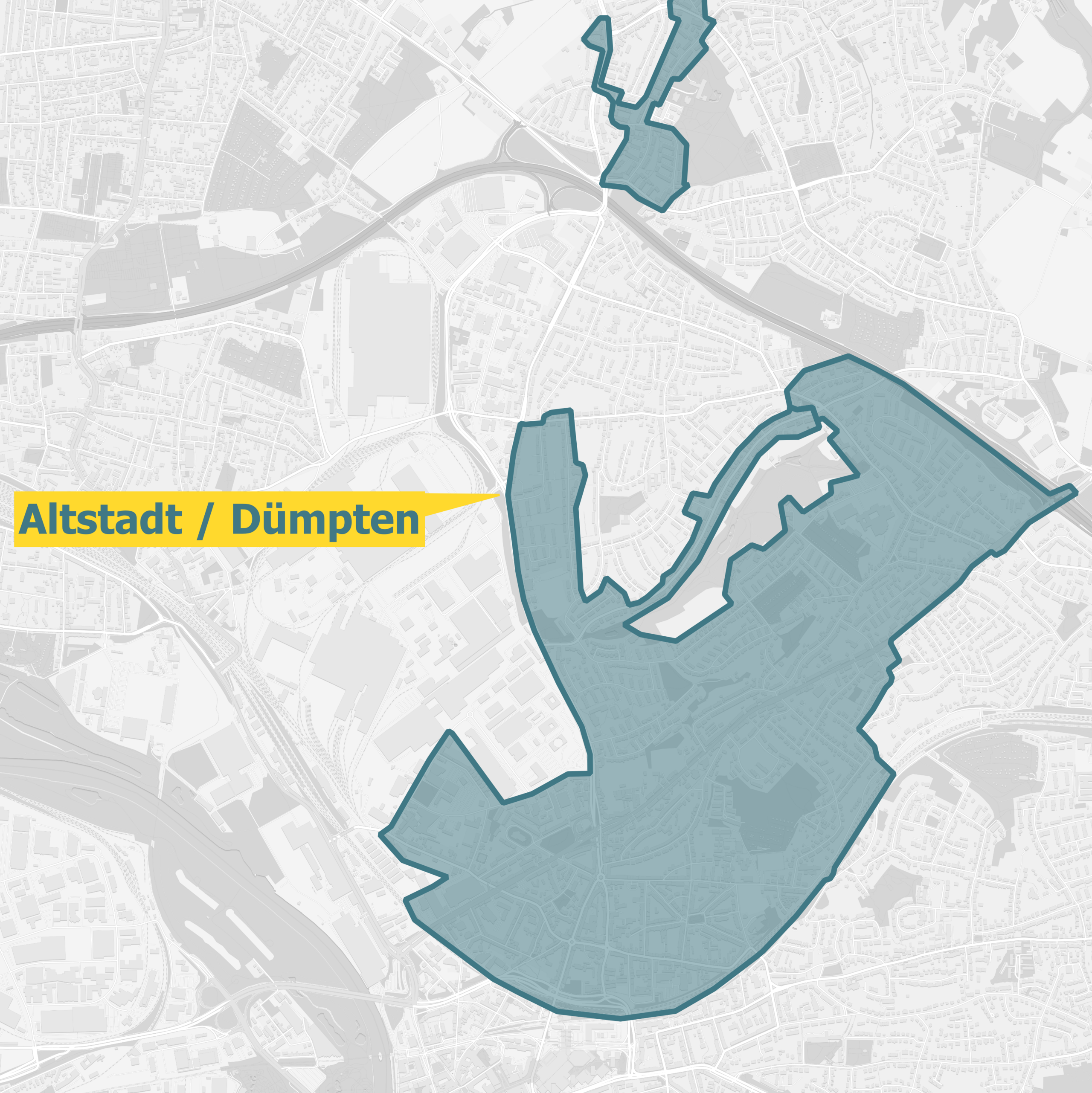 Karte Ausbaugebiet Mülheim an der Ruhr