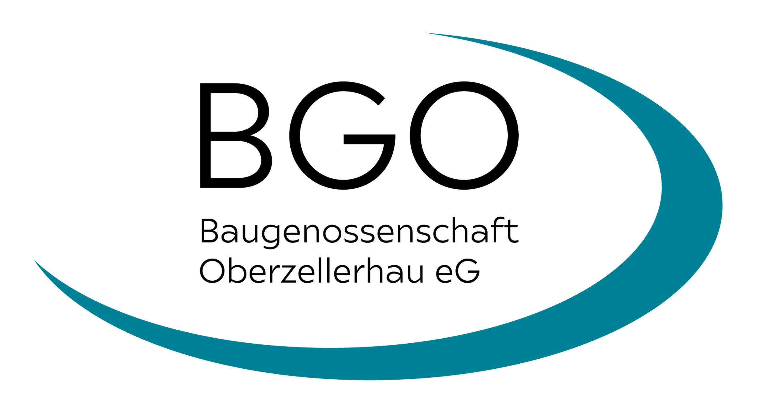 Baugenossenschaft Oberzellerhau eG - Logo mit einem geschwungenen Element in Türkis