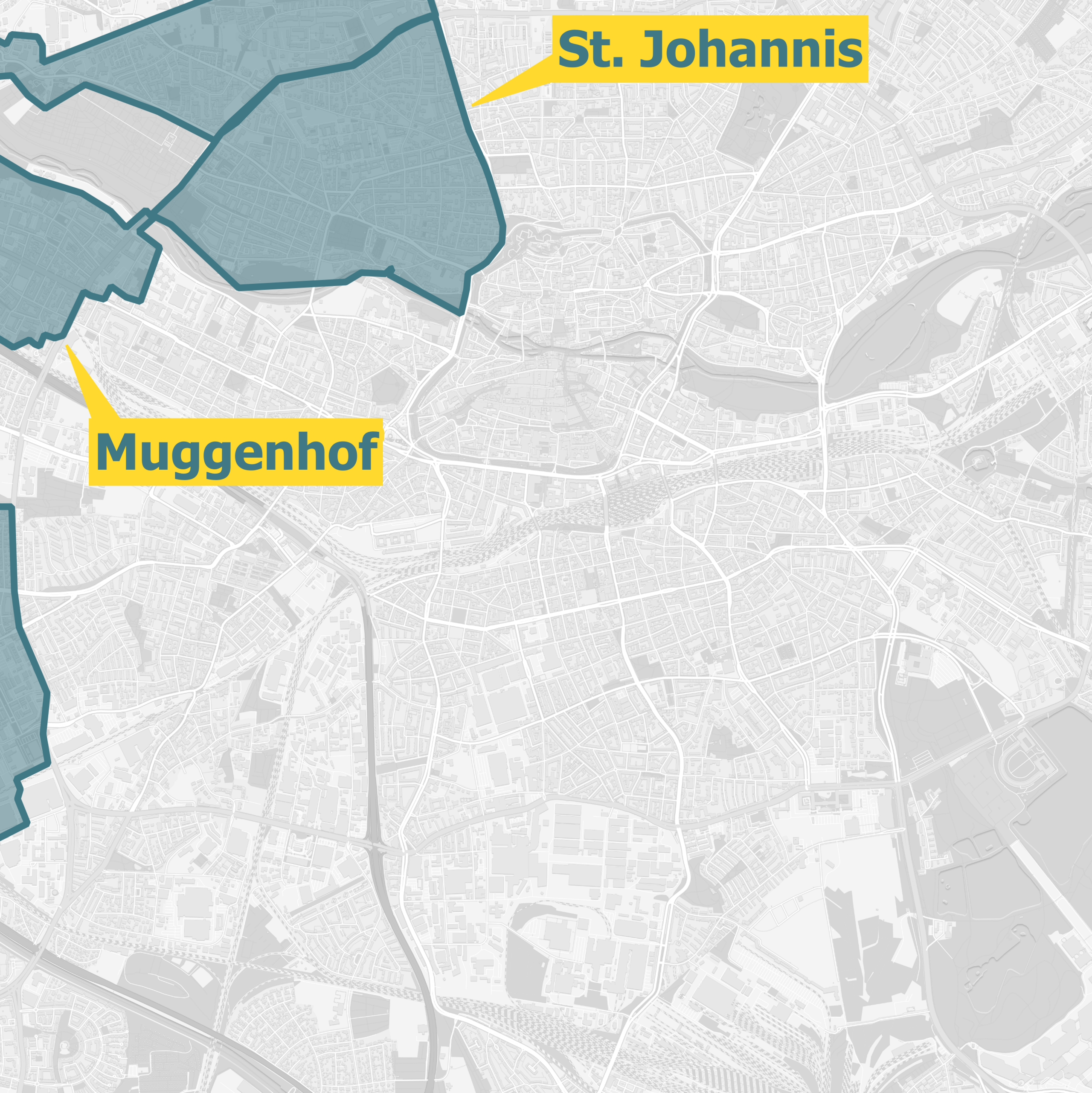 Karte Ausbaugebiete OXG Nürnberg