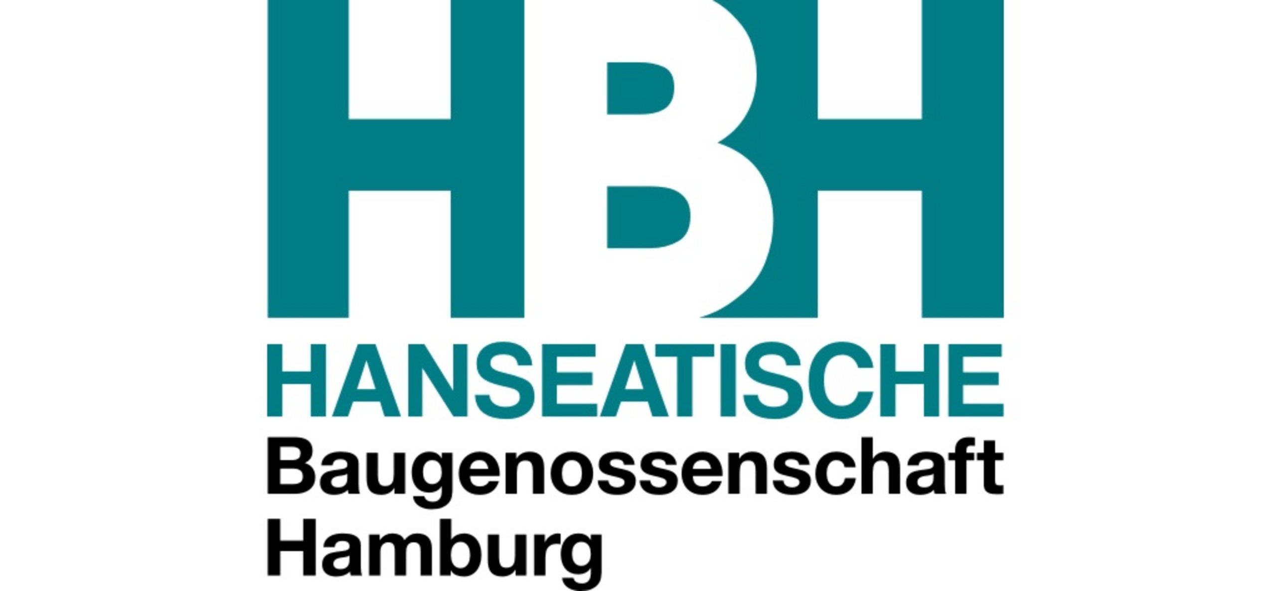 Logo der Hanseatischen Baugenossenschaft Hamburg in teal und Schwarz