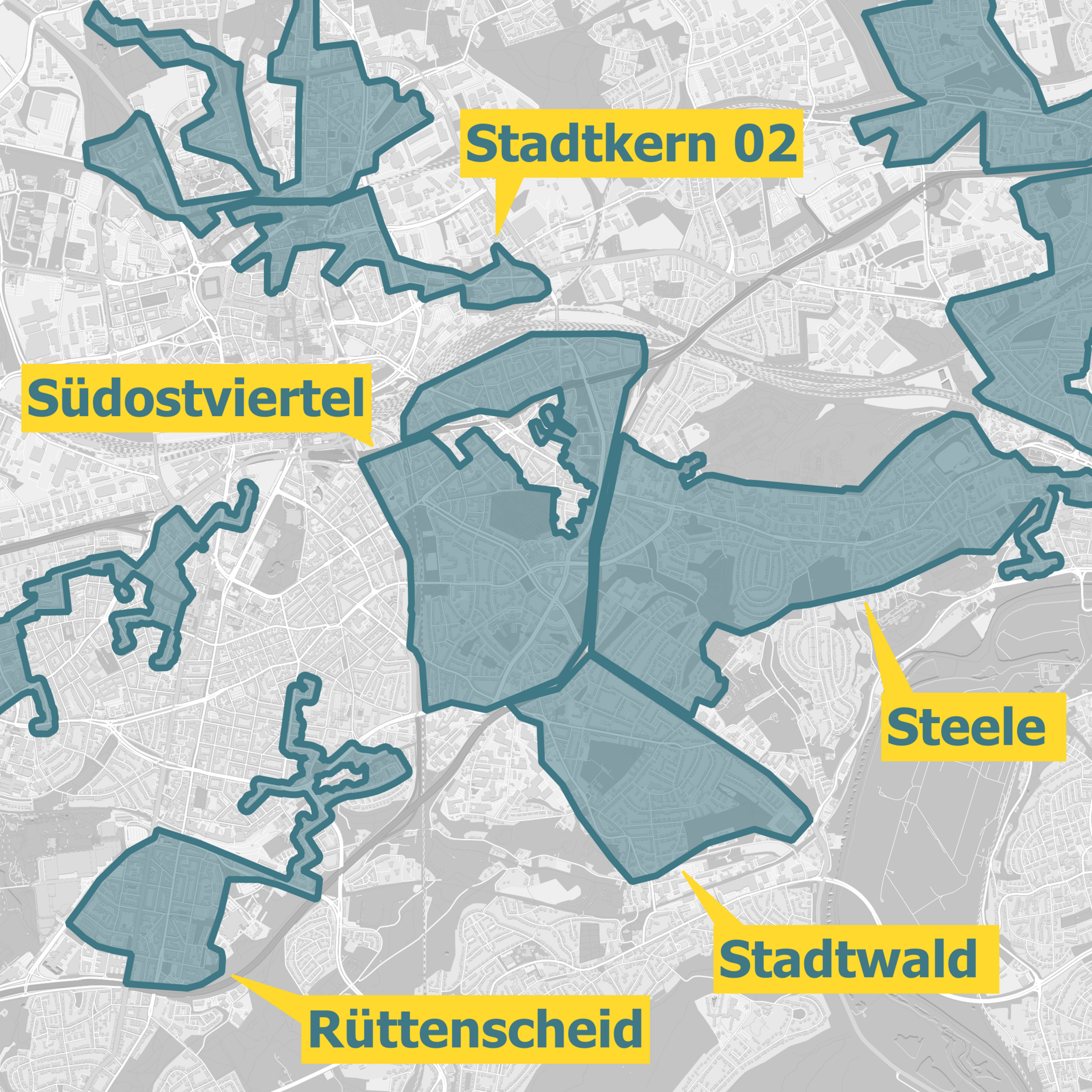 Karte Essen Glasfaserausbaugebiete OXG