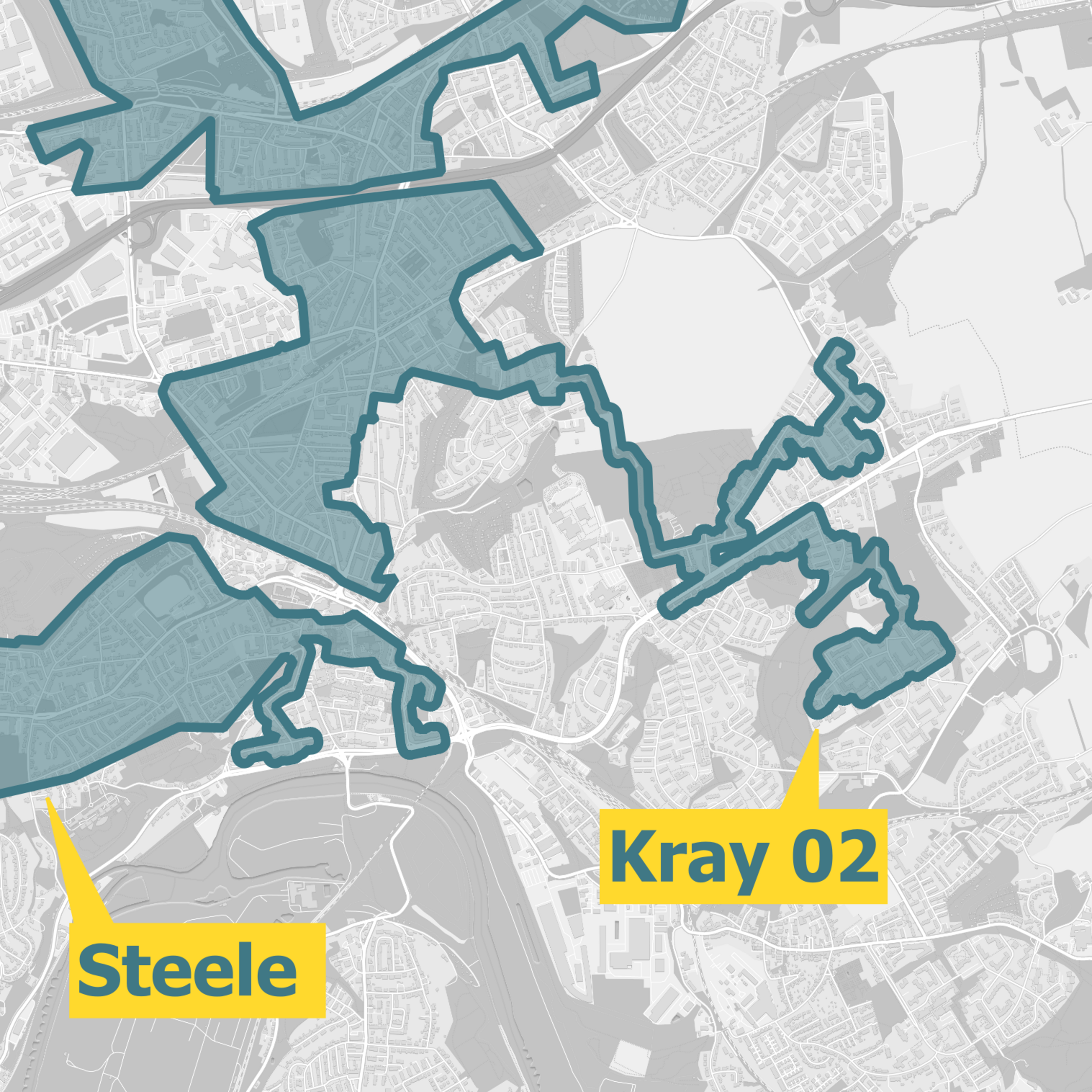 Karte Essen Glasfaserausbaugebiete OXG