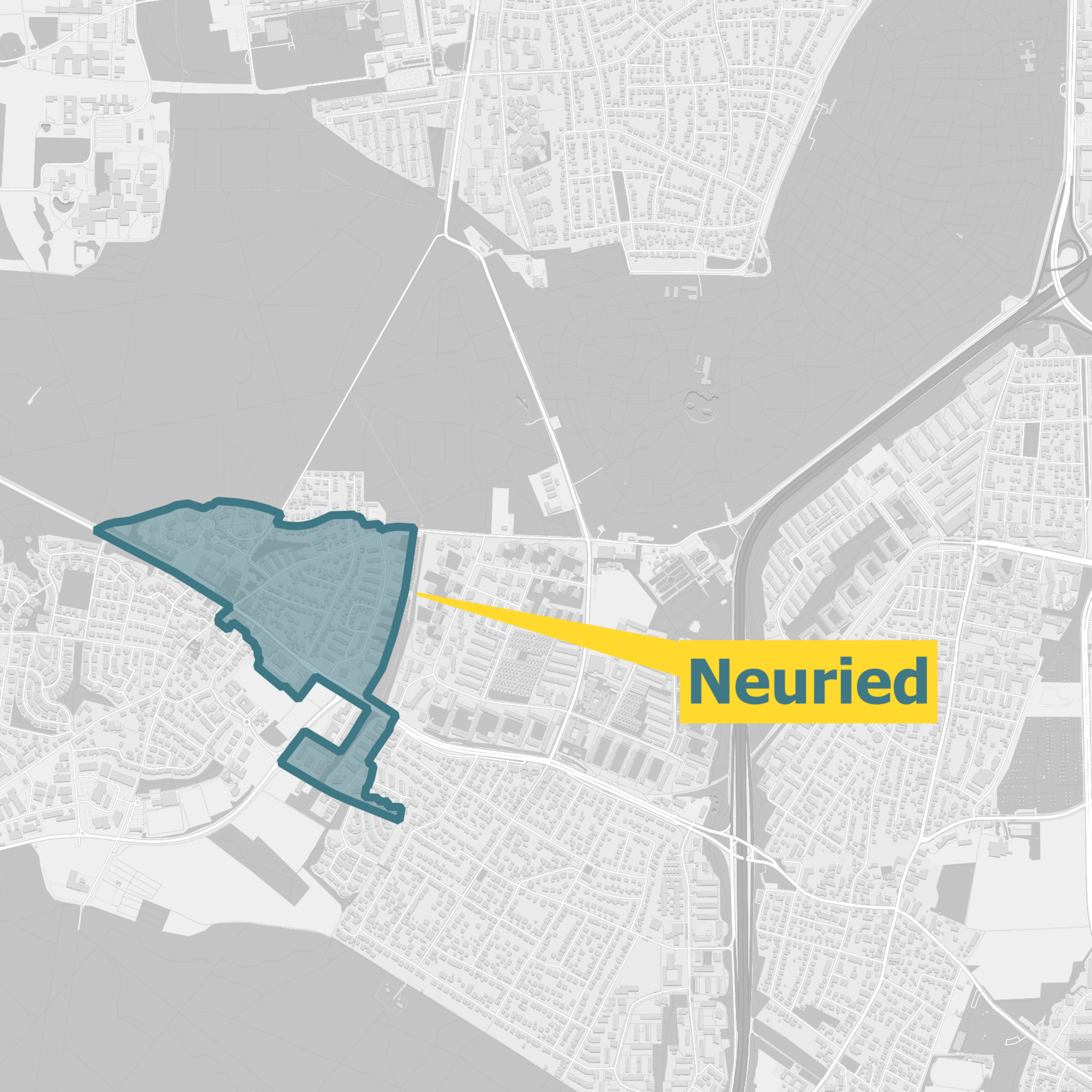 Ausbaugebiet Glasfaser OXG Neuried Karte