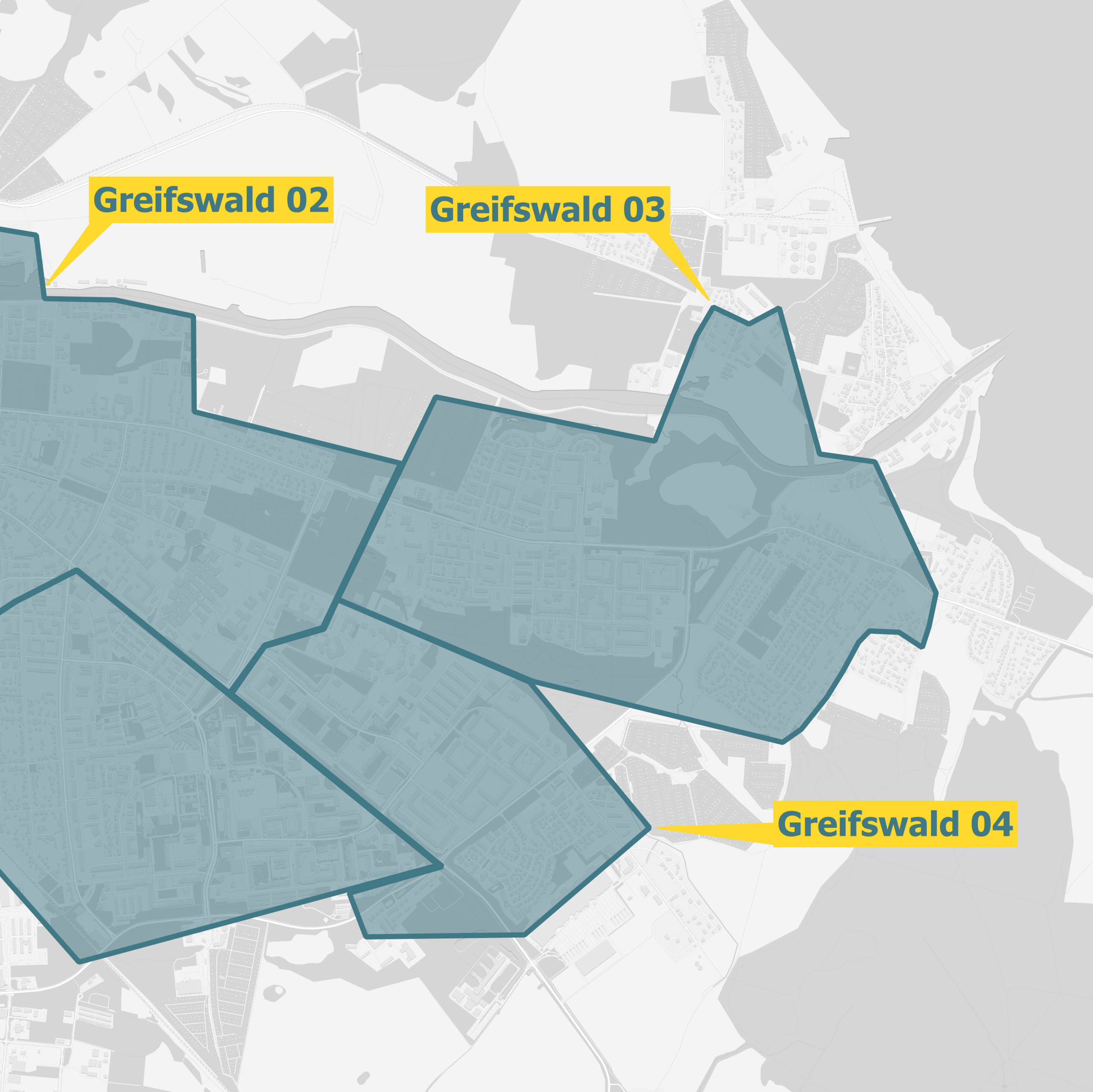 Karte Ausbaugebiet Greifswald