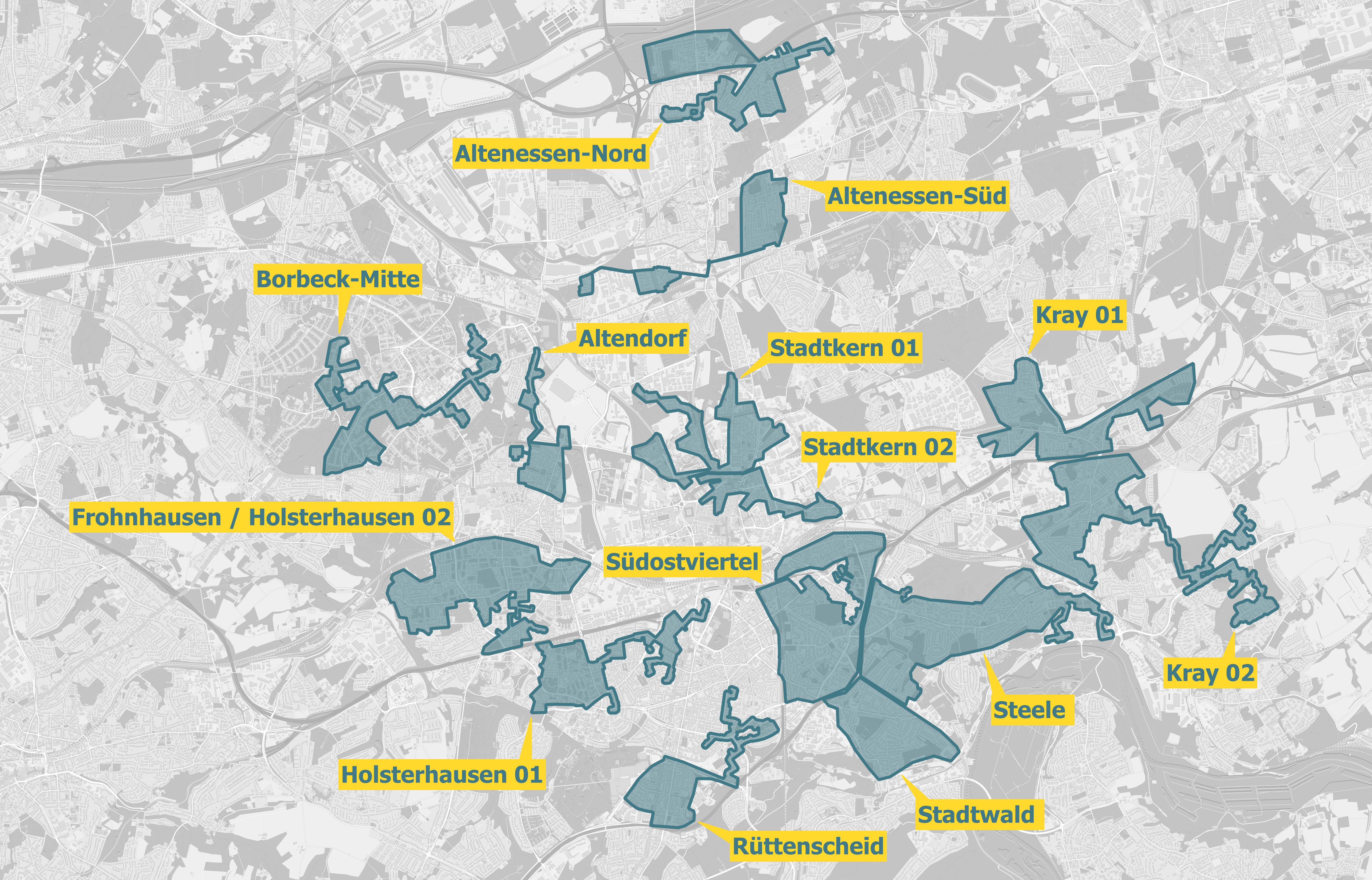 Karte Essen Glasfaserausbaugebiete OXG